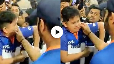 Rohit Sharma cheers up his crying fan