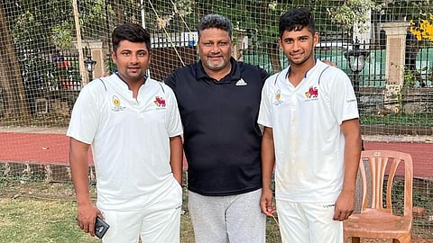 Sarfaraz Khan and Musheer Khan with Father