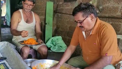 Avadhoot Narvekar preparing the ladoos