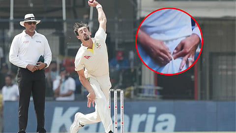 Mitchell Starc Bowls despite Bleeding Finger