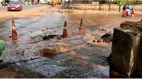 water pipeline damaged near Xavier's College