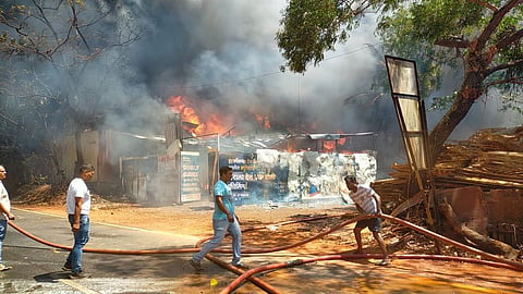 RK Scrapyard in Dhavalim Ponda caught major fire