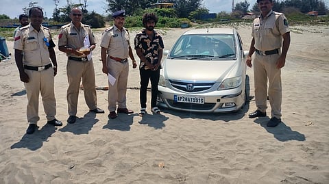 Car On Morjim Beach