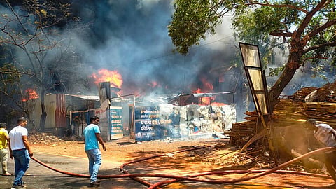 Massive fire at Dhavali scrapyard