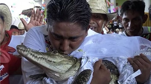 The mayor of Mexico’s San Pedro Huamelula married a crocodile