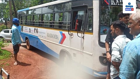 Kadamba School Bus Hits Lady Pedestrian