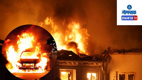 House and car fire in goa