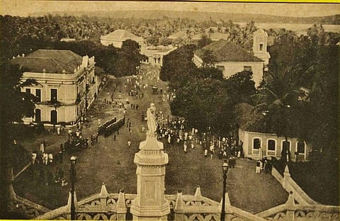 1899 View from the top of the steps of Immaculate Conception Church, Panjim