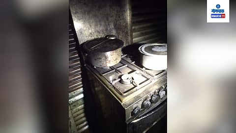 Fire In The kitchen of A House