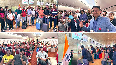 Operation Ajay, First flight carrying 212 Indians from Israel lands in Delhi.