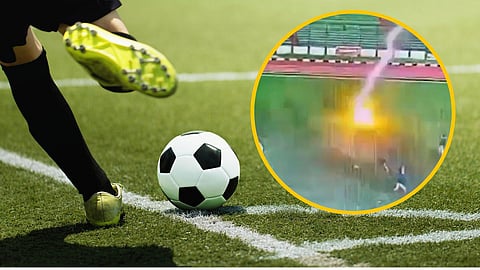 Footballer dies after struck by lightning
