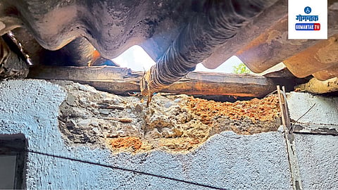 Vishnu Gawkars house in Padose suffered major damage due to lightning