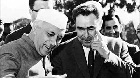Leonid Brezhnev And Pandit Nehru
