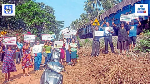 Velsao Railway Track Protest