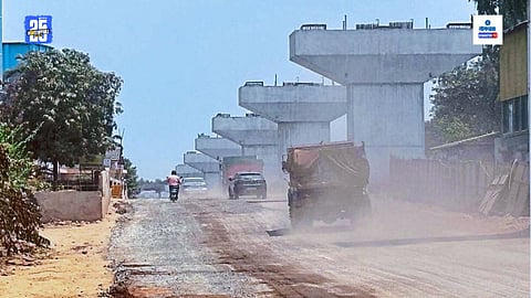 Porvorim flyover work progress