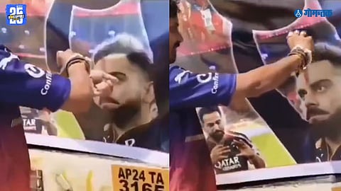 Virat Kohli fan blood tilak poster