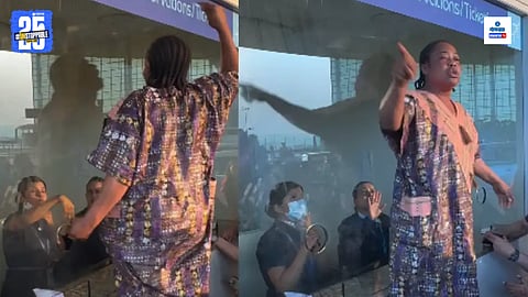 IndiGo flight cancellation Angry foreign woman