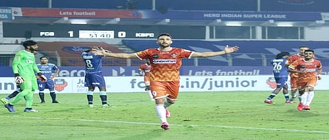 FC Goa celebrates its first victory in ISL 2020 by beating Kerala Blasters yesterday in Fatorda