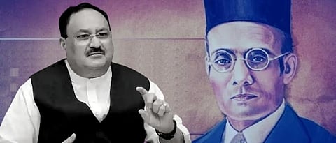 भाजपचे राष्ट्रीय अध्यक्ष जे.पी. नड्डांनी चुकवलं स्वातंत्र्यवीर सावरकरांचे नाव