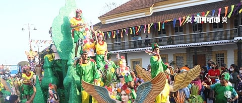 The message of environmental conservation is been given in Goa Carnival