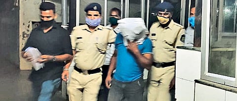 two arrested brought to Margaon police station in Swapnil Walke murder case
