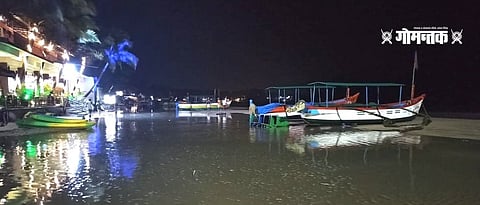 The water crossed the tidal line at Palole beach in Canacona Sudden rise in water level