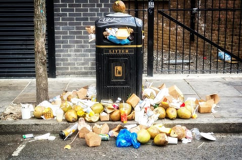 A garbage bin in Brick Lane, London Credit: Flickr