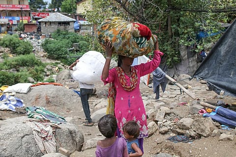 The residents, mostly migrant workers from Rajasthan and Maharashtra, work as construction labourers and rag pickers Credit: Endangering Himachal