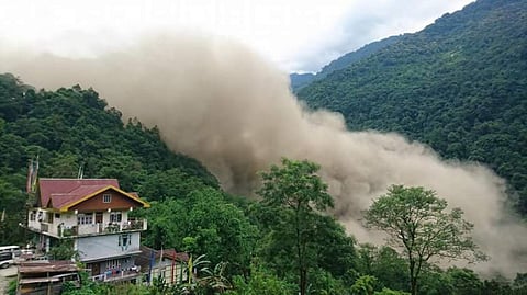 Rising water level washed away about 300 metres of road that connects remote North Sikkim with rest of the country