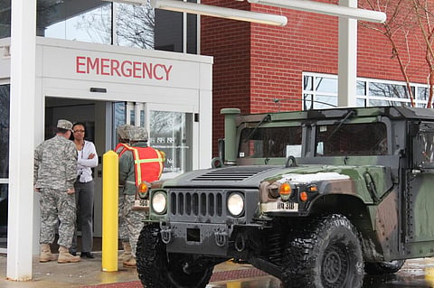 Most hospitals were not designed to cope with the health impacts of future extreme weather. Credit: Georgia National Guard/ Flicker