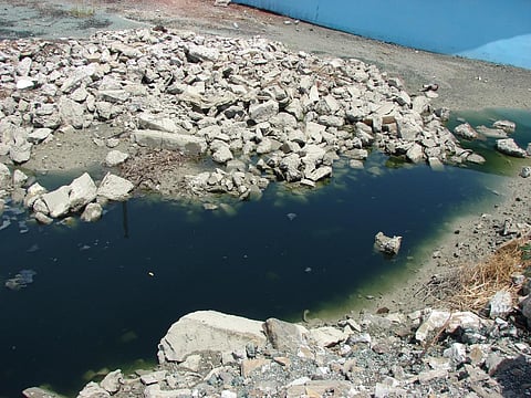 Effluents discharged from textile mills have rendered the Bandi river unfit for agricultural use (Credit: Swati Singh Sambhyal/CSE)
