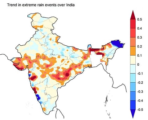 Most of these events are widespread across a large area over central India , resulting in large-scale floods. Credit: Nature journal