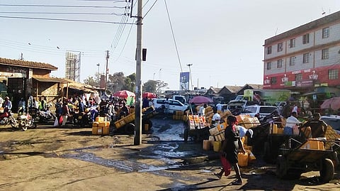 Nairobi residents are forced to buy water from private vendors because government supply has been rationed
since 2016 (Photo: Subhojit Goswami)