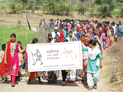 Residents of 16 villages in Udaipur district asserted their rights during the bamboo satyagraha on February 21 (Courtesy: Seva Mandir)