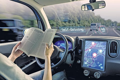 An AV uses an artificial intelligence system which receives data from the surroundings in real time through onboard instruments. This data is then analysed by an onboard computer to take instant driving decisions