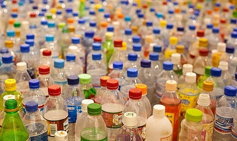 It takes almost 500 years for PET to decompose. PET is the plastic used to make water bottles. Credit: Tom Page/Flickr