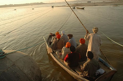 While estimated sewage generation from 97 towns located on the main stem of the Ganga is 2,953 MLD, the available treatment capacity is only 1,584 MLD. Credit: Agnimirh Basu
