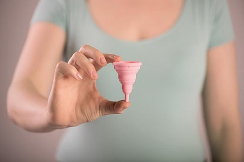 A menstrual cup is used to collect menstrual blood during the monthly cycle and it has to be inserted in the vagina. Credit: PatriciaMoraleda/Pixabay