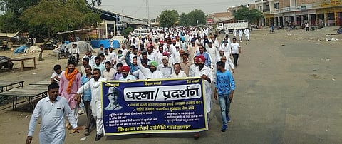 Several farmers have been holding protests in villages of Haryana. Credit: Jitendra Choubey