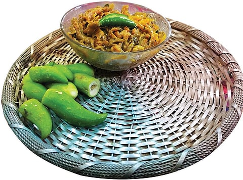 Though the vegetable is called karela, it smells and tastes like cucumber (Photo: Megha Prakash)