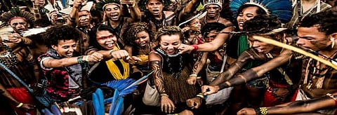 Indigenous activists in Brazil. Credit: Leonardo Milano