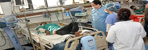 Union Minister of Health, J P Nadda makes a surprise inspection of the Deen Dayal Hospital in New Delhi. Credit: Wikimedia Commons