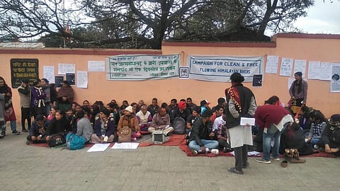Activists protest in Dharamshala on February 5, 2019. Credit: Rajeev Khanna