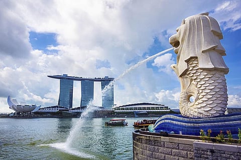 A view of Merlion statue in Singapore. Photo: Getty Images