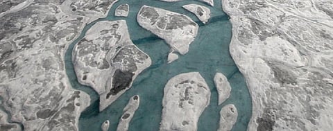 Surface meltwater in Greenland. Photo: Andrew Sole, University of Sheffield