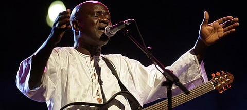 Senegal’s singer Ismael Lo performs during the second Pan-African Cultural Festival (PANAF) in Algeria in 2009. EPA/Mohamed Messara