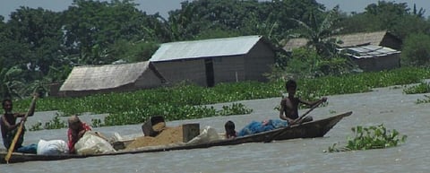 Severe flood situation at Brahmaputra’s Neamatighat. Photo: Oxfam International/Flickr