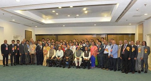 Awardees of the Shanti Swarup Bhatnagar Award pose for a photograph. Photo: https://www.csir.res.in/