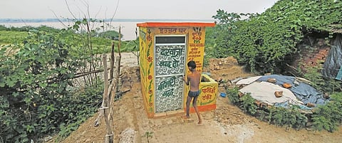 Swachhagrahis in Uttar Pradesh's Benda village organise competitions for toilet decoration so that people stay motivated, keep toilets clean and use them. Photo: Vikas Choudhary