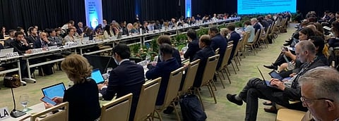Informal consultations between representatives of 100 governments at Pre-COP in Costa Rica. Photo: Twitter